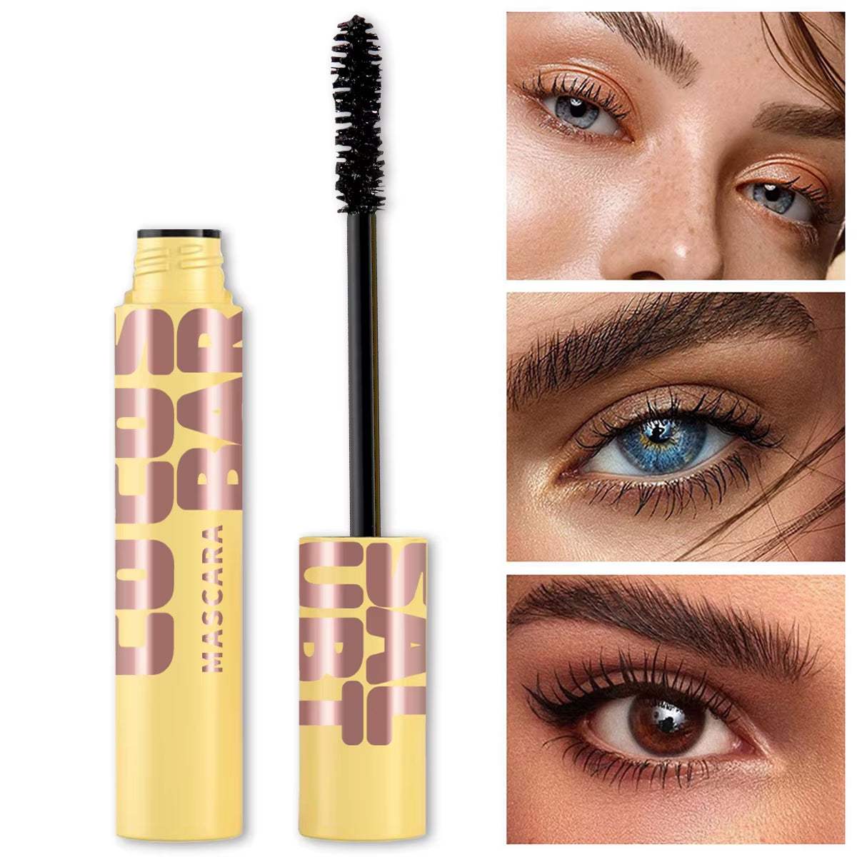 Curly Thick Waterproof Mascara, Anti-Smudge Curly Extended Style, Can Be Used in Combination, Must-Have Beauty Makeup