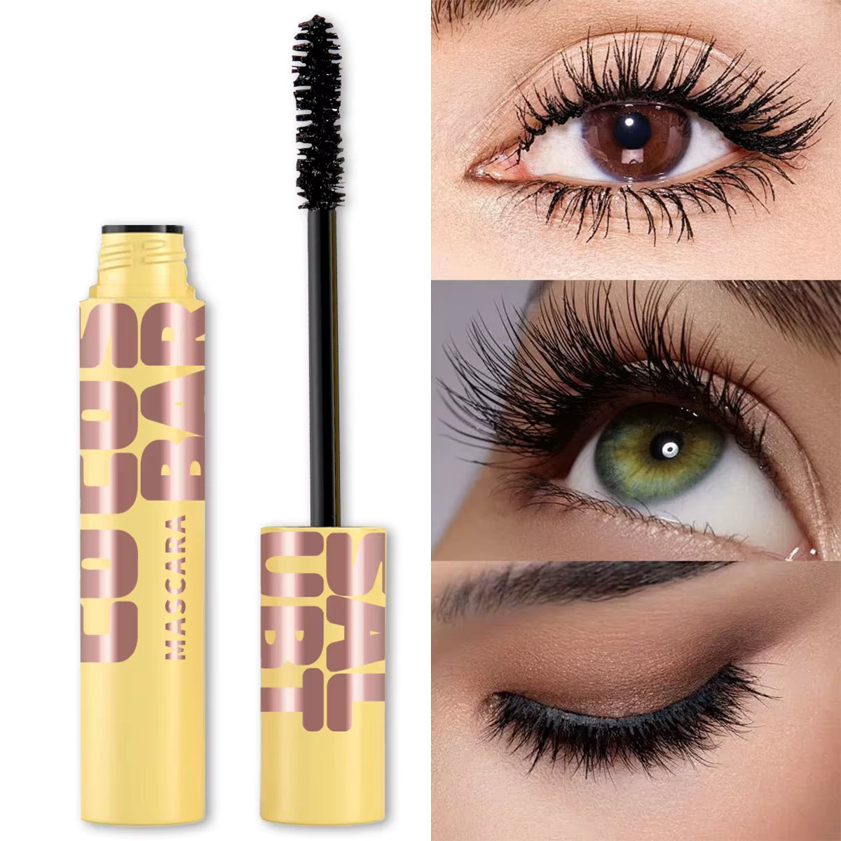 Curly Thick Waterproof Mascara, Anti-Smudge Curly Extended Style, Can Be Used in Combination, Must-Have Beauty Makeup