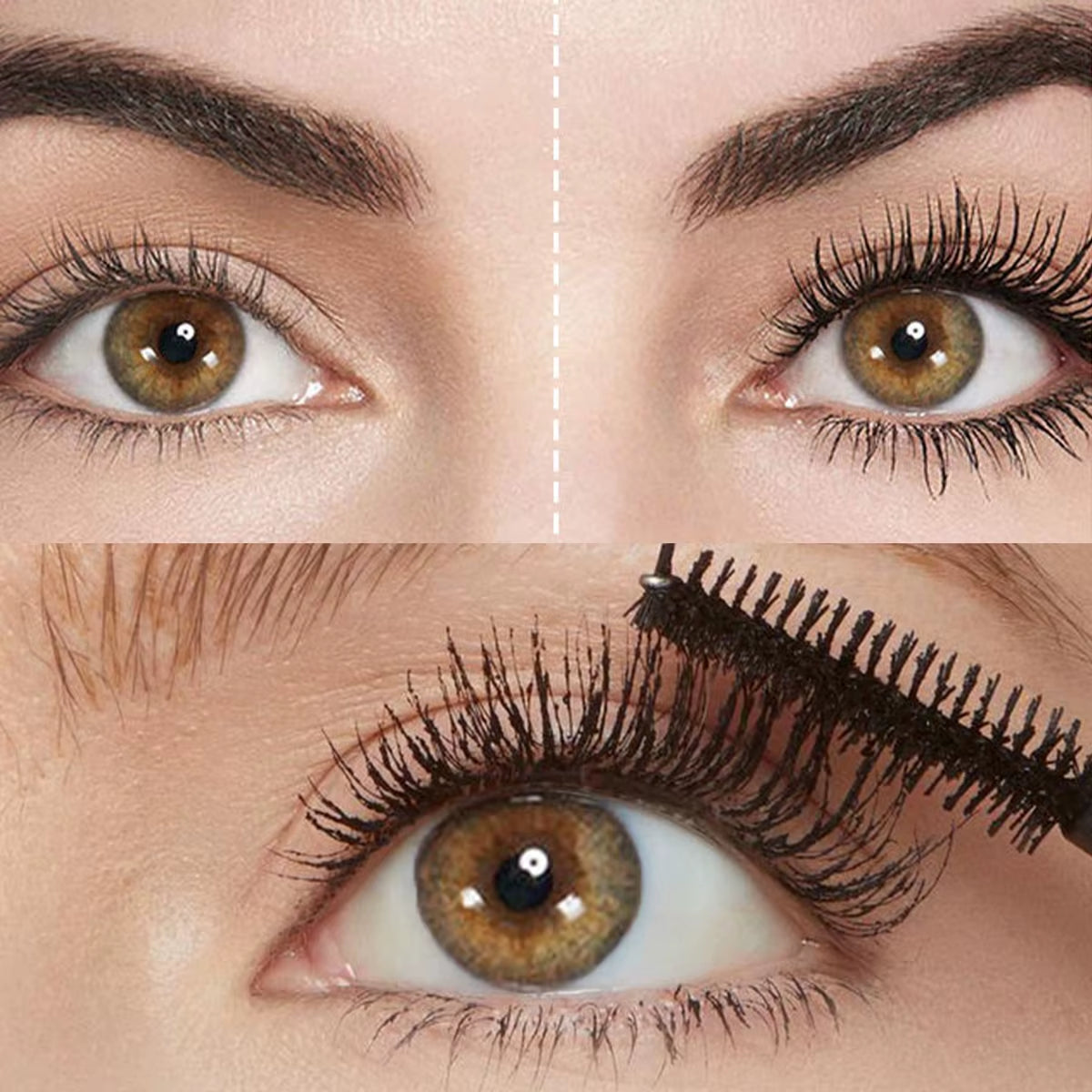 Curly Thick Waterproof Mascara, Anti-Smudge Curly Extended Style, Can Be Used in Combination, Must-Have Beauty Makeup