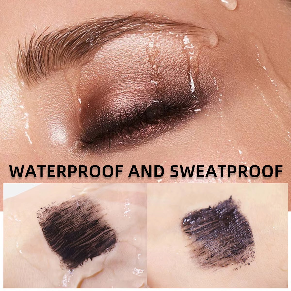 Curly Thick Waterproof Mascara, Anti-Smudge Curly Extended Style, Can Be Used in Combination, Must-Have Beauty Makeup